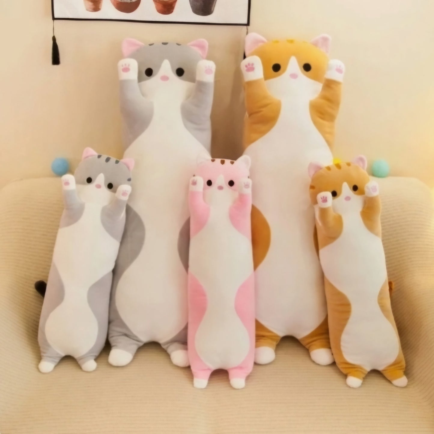Large Long Body Cat Stuffed Plush