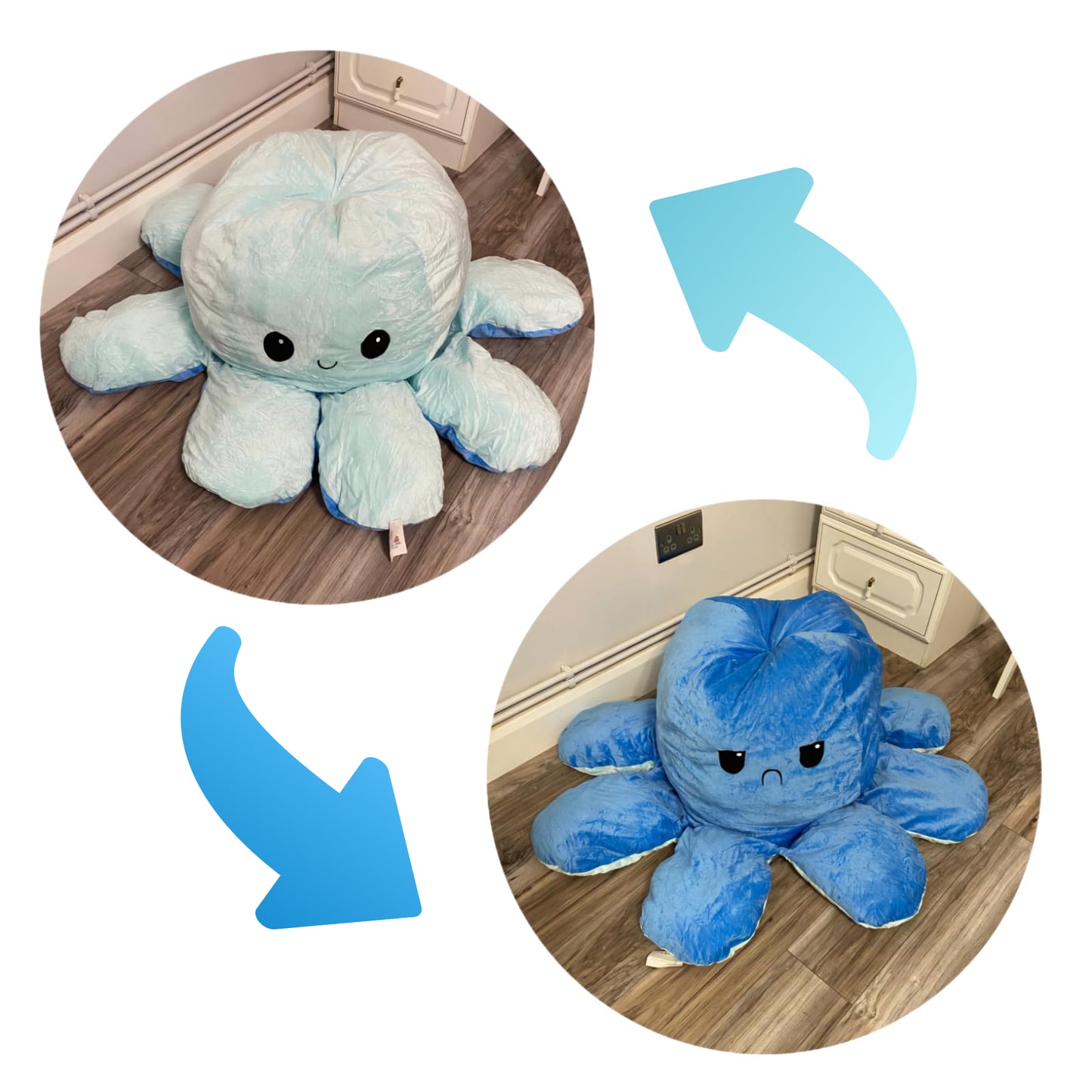 Light Blue/Dark Blue Reversible Octopus