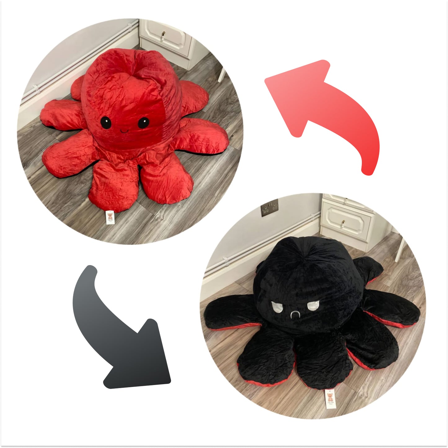 Red/Black Reversible Octopus