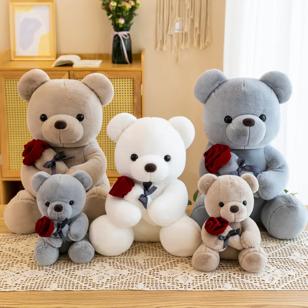 Kawaii Teddy Bear with Rose