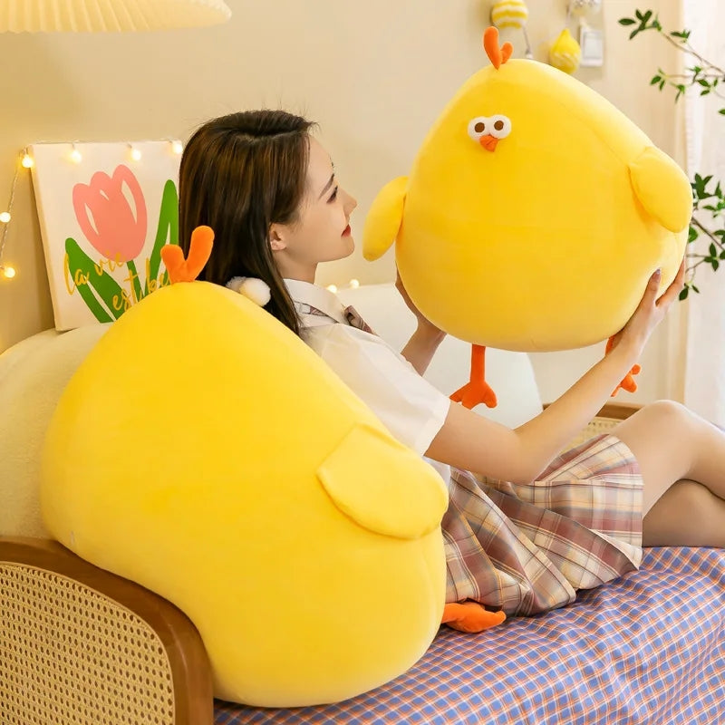 Large Stuffed Plush Chicken Yellow Animal Soft Toy