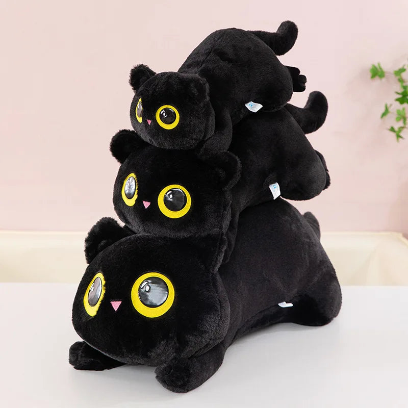 50-90cm Cute Black Cat Plush Toy