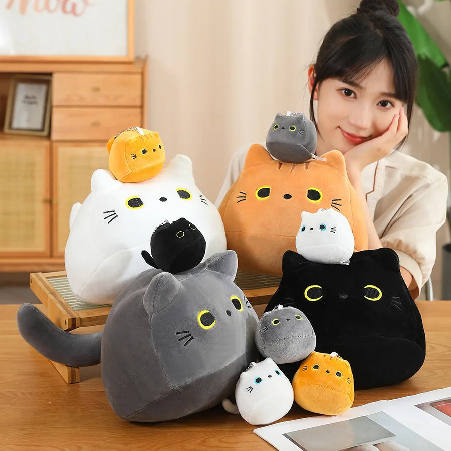 10/30CM Cute White Black Cat Plush Toys