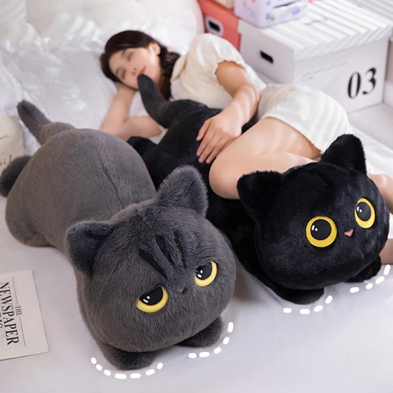 50-90cm Cute Black Cat Plush Toy
