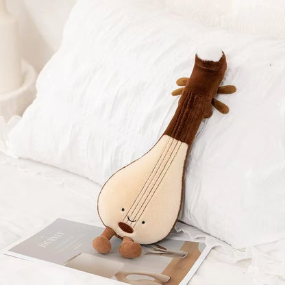 Violin plush toy pillow soft musical stuffed cushion