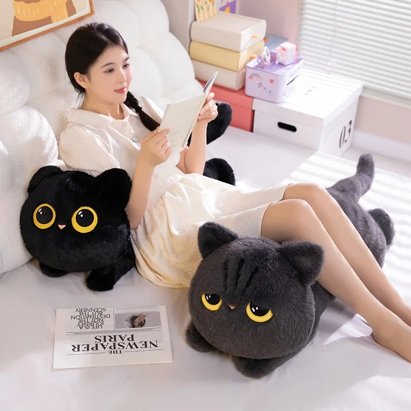 50-90cm Cute Black Cat Plush Toy