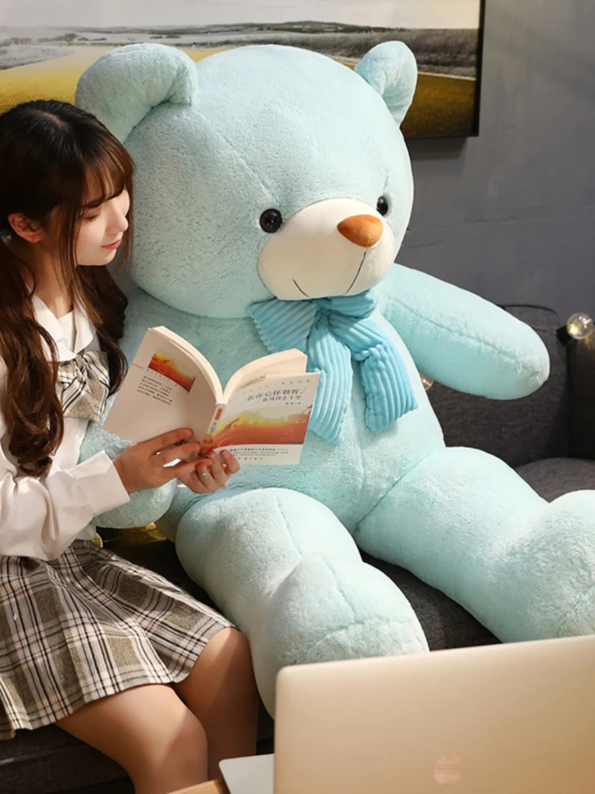 New Large Size Blue Teddy Bear Plush Toy