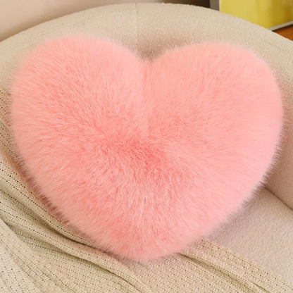 Heart shaped plush pillow soft love cushion