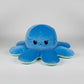 Angry octopus plush toy with soft cushion filling and expressive face for cuddling, sensory play and bedroom decor.