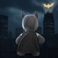 Batman Plush Toy 45cm back view showing superhero cape with Gotham City skyline background