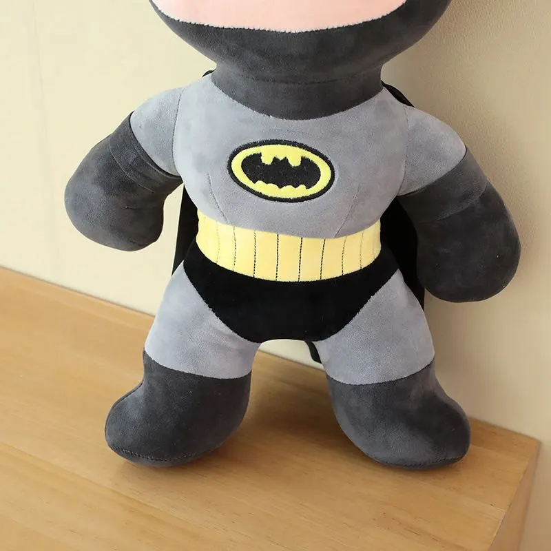 Batman Plush Toy 45cm close up showing soft plush fabric texture and embroidered bat logo