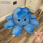 130cm extra large angry octopus plush toy with reversible flip inside out emotion design for cuddling, sensory play and bedroom decor.