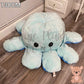 130cm extra large reversible octopus plush toy with flip inside out emotion design for cuddling, sensory play and bedroom decor.