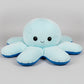 Happy octopus plush toy with soft cushion filling and cute smiling face for cuddling, sensory play and bedroom decor.