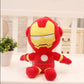 Ironman plush toy character sitting on display with red and gold superhero costume