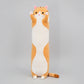 Orange and white standing cat plush toy with raised paws, long body design and cute cartoon face.