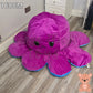160cm reversible purple octopus plush toy with angry expression, giant soft stuffed cushion displayed on a wooden floor.