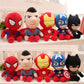 Superhero plush toy set featuring Spiderman Superman Ironman Captain America and Batman characters
