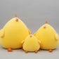 Yellow chicken plush toy family with three soft stuffed chicks in different sizes and cute cartoon features.